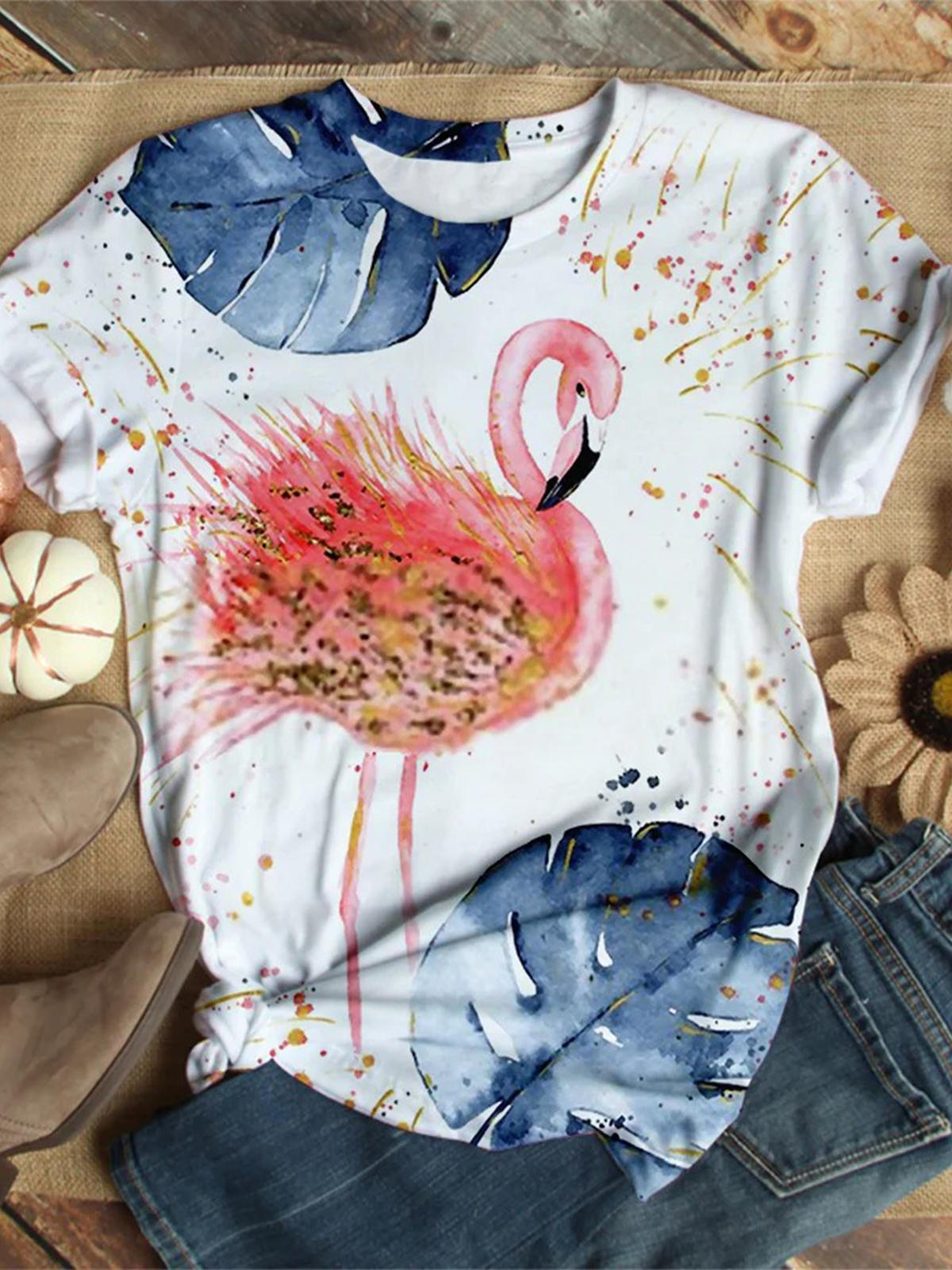 Flamingo Crew Neck T-shirt