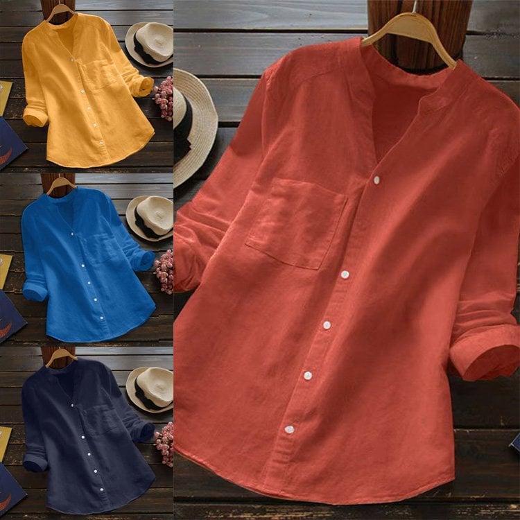 Linen Cotton Casual Loose Shirt-Buy 3 Get Free Shipping