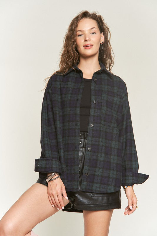 Good Company Shacket in Hunter Green