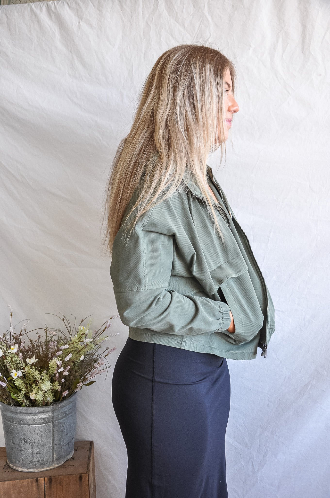 The Utility Zip Up Denim Jacket