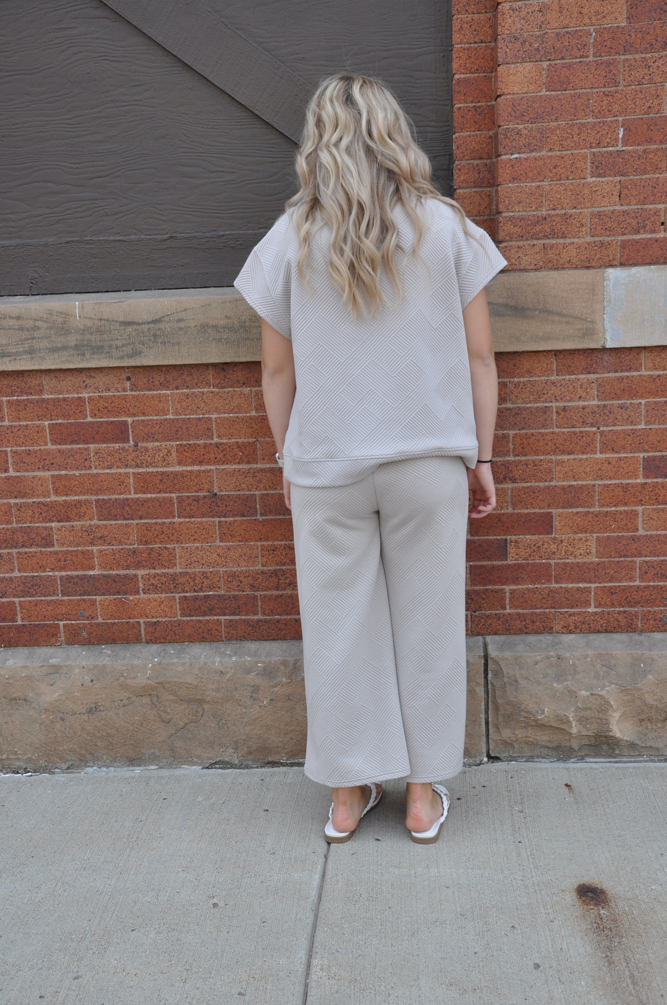 Textured Short Sleeve Lounge Top