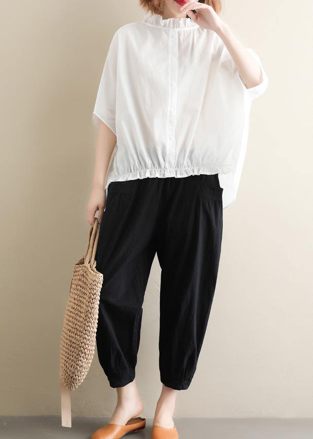 Elegant black Jeans  elastic waist asymmetric Fabrics casual pants